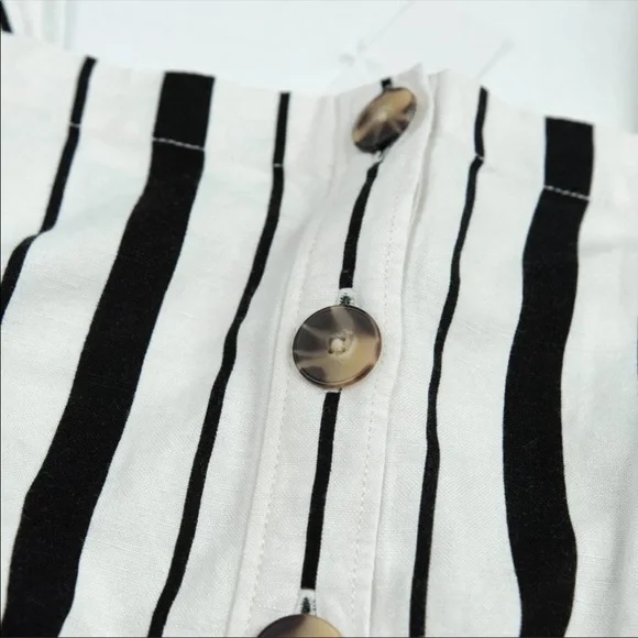 LOFT linen blend stripe jumpsuit - Picture 7 of 13